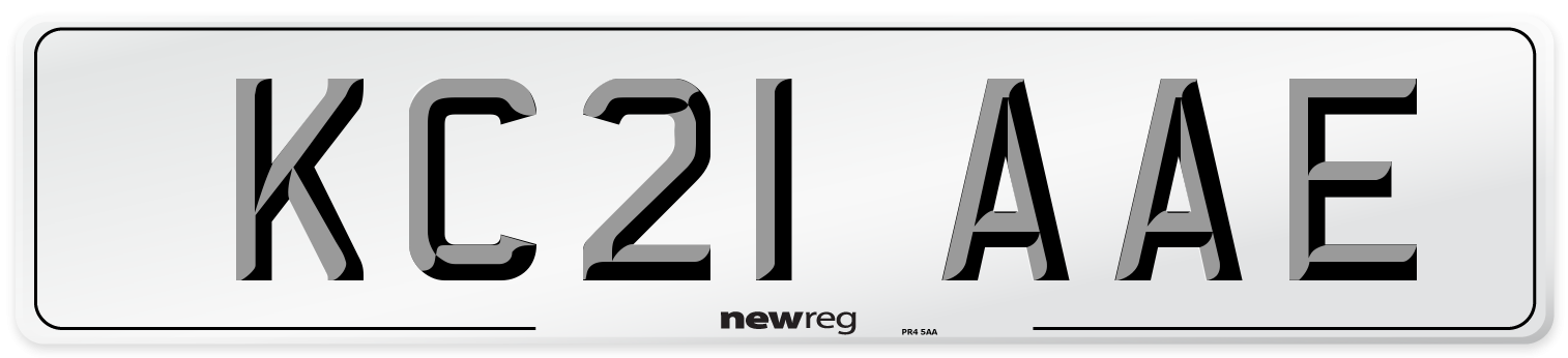 KC21 AAE Number Plate from New Reg